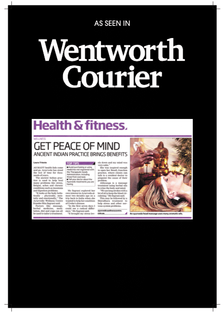 As Seen In: Wentworth Courier | Ayurvedic Wellness Centre