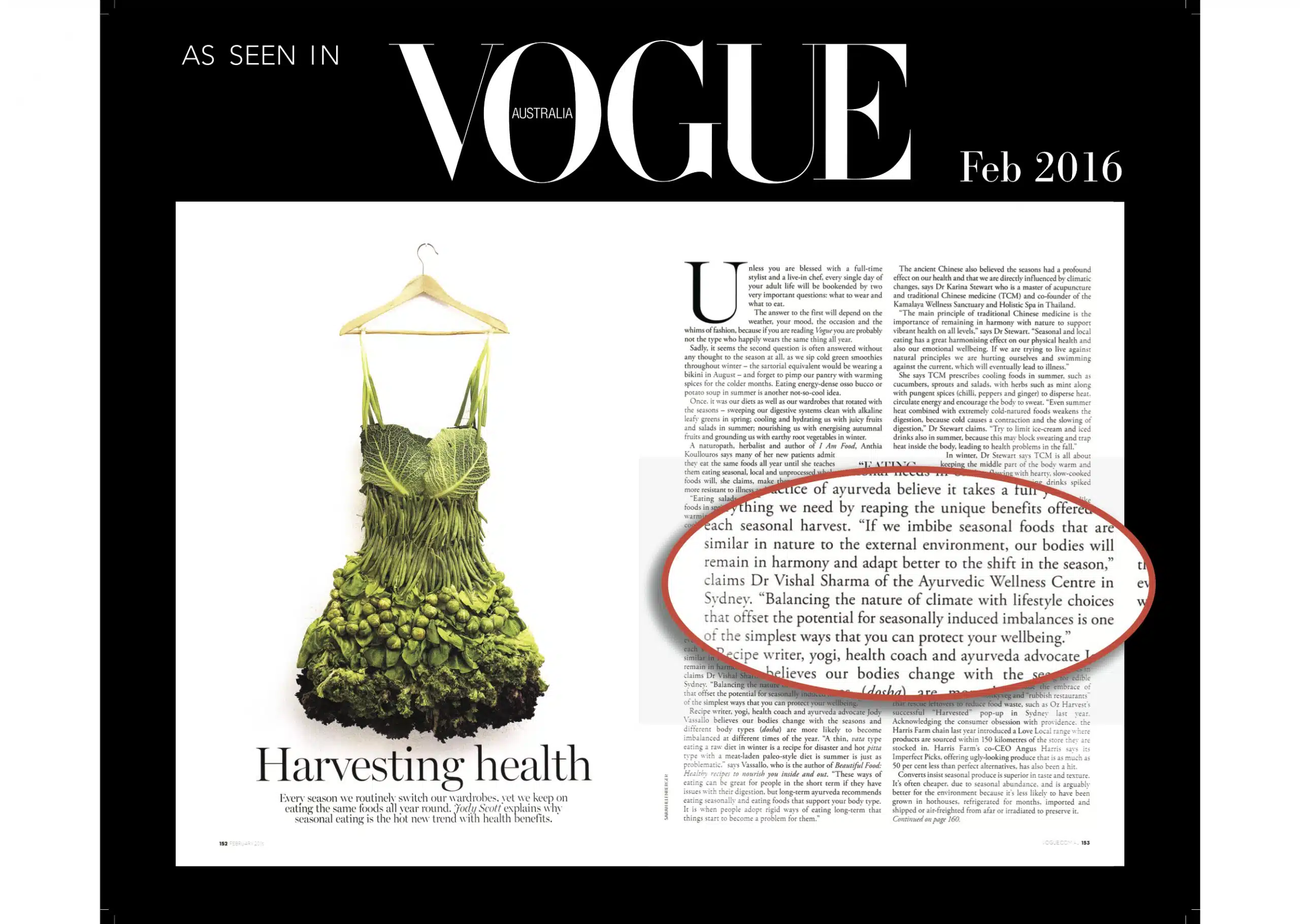 Ayurvedic wellness centre in Vogue magazines