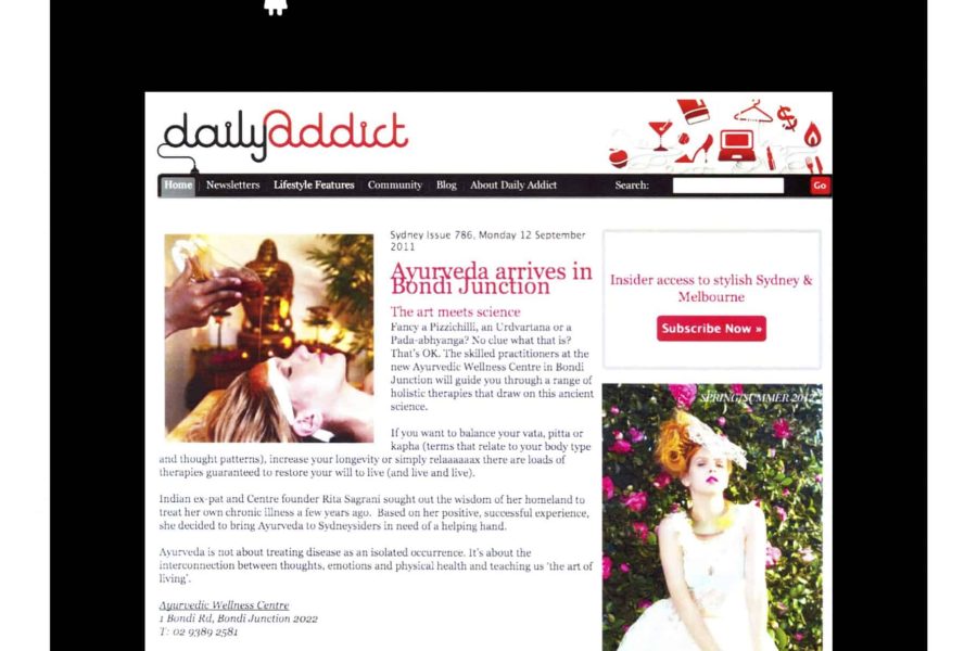 Daily Addict examined the healing environment of Ayurvedic Wellness Centre in an article for their website.